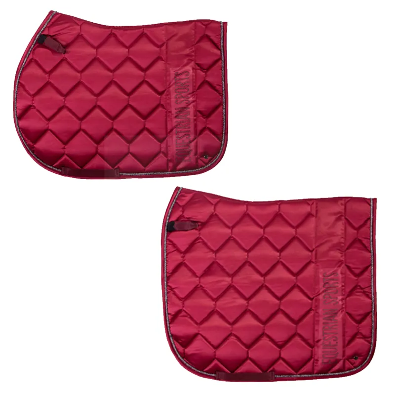 QHP Gloss Saddle Pad - Burgundy